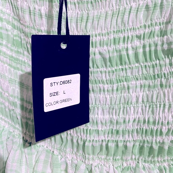 “Blue B” brand Strapless Green and white Dress NWT - Picture 6 of 6